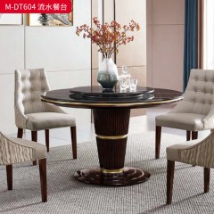 【精品】千匠一品 美式轻奢风格 大理石+桃花芯木+辅材进口橡胶木 时尚大气流水餐台M-DT604-J