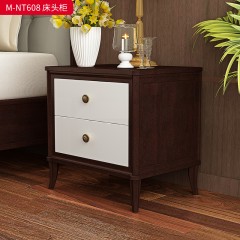 【精品】千匠一品 美式轻奢风格 主材桃花芯木+辅材进口橡胶木+五金拉手 时尚大气床头柜M-NT608-J