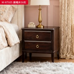 【精品】千匠一品 美式轻奢风格 主材桃花芯木+辅材进口橡胶木 时尚大气晨曦床头柜M-NT605-J