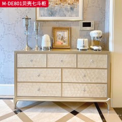【精品】千匠一品 美式轻奢风格 榉木+贝壳 时尚大气贝壳七斗柜M-DE801-L