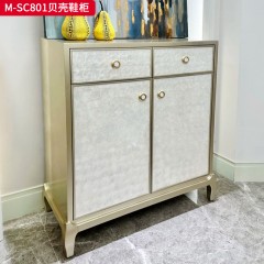 【精品】千匠一品 美式轻奢风格 榉木+贝壳 时尚大气贝壳鞋柜M-SC801-J