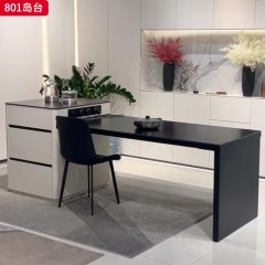 千匠一品 现代风格 实木多层板+12mm岩板+公牛插座 时尚简约岛台801-L