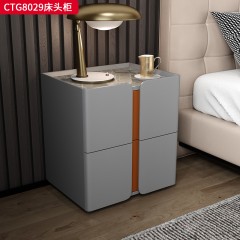 千匠一品 现代风格 优质西皮+E1级环保板材+进口岩板 时尚大气床头柜CTG8029-J