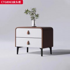 千匠一品 现代风格 优质西皮+多层实木板+五金脚架 时尚大气床头柜CTG8063-J