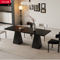 千匠一品 中古风格 烟熏木皮 时尚大气餐桌781-L