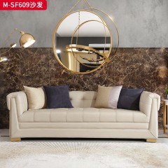 【精品】千匠一品 美式轻奢风格 头层小黄牛真皮+实木框架+实木脚 时尚大气莅临沙发M-SF609-L