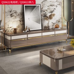 【精品】千匠一品 意式风格 榉木框架+烤漆饰面+优质五金 时尚大气电视柜 茶几QS9622-L