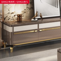 【精品】千匠一品 意式风格 榉木框架+烤漆饰面+优质五金 时尚大气电视柜 茶几QS9622-L