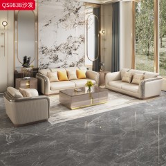 【精品】千匠一品 意式轻奢风格 纳帕真皮+榉木框架+高密度海绵+烤漆饰面+优质五金 时尚大气沙发QS9838-J