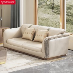【精品】千匠一品 意式轻奢风格 纳帕真皮+榉木框架+高密度海绵+烤漆饰面+优质五金 时尚大气沙发QS9838-J